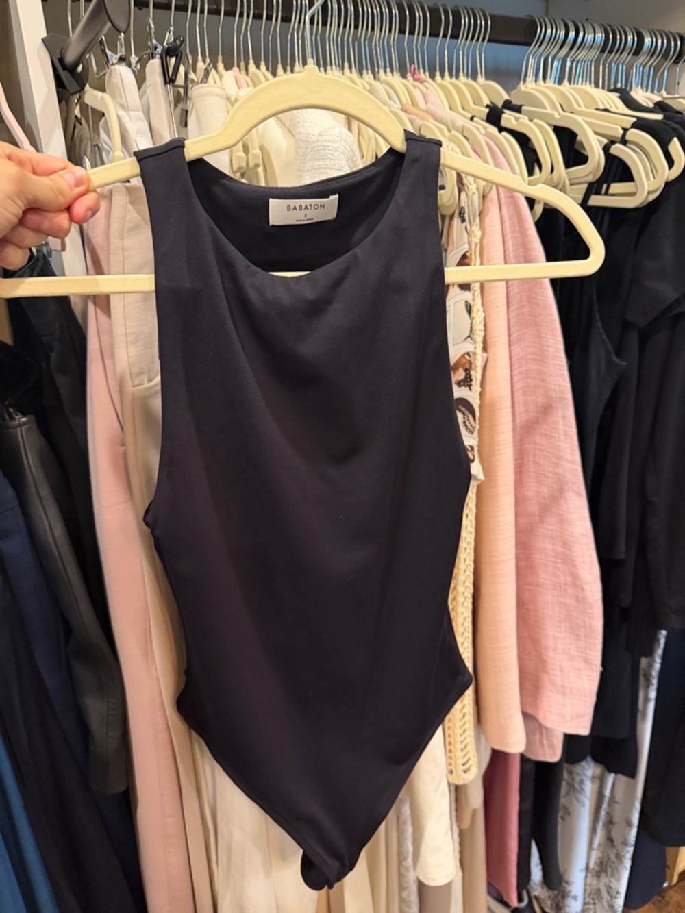 Babaton Aritzia Black High-Neck Sleeveless Bodysuit